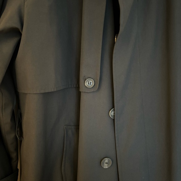 Vintage Navy Grey Trench Coat - Picture 3 of 3